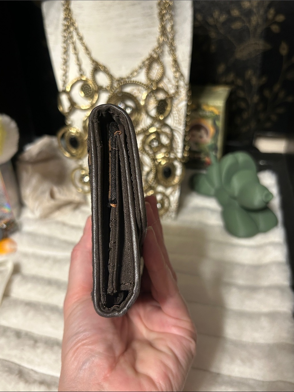 Liz Claiborne Brown & Tan Monogram Clutch Wristlet - Picture 7 of 7